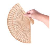 Ventilateur de piège à bois - 20,5 cm - Vintage - bois de santal - Pour mariage, fête prénatale, décoration de fête