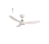 - Ventilateur de plafond 107 cm blanc BAABA - Moteur DC 21W - Lumière LED 20W dimmable 3 couleurs - Télécommande - Wifi - Contrôles vocaux - 3 pales