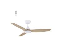 - Ventilateur de plafond 132 cm blanc et ABS imitation bois FANDC52LNC - Moteur DC 18W - LED 20W dimmable 3 couleurs - 3 pales - Silencieux