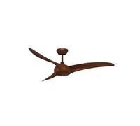 Fanelite - Ventilateur de plafond 132 cm imitation bois TOBAGO - Moteur DC 38W - Télécommande - Wifi - Contrôles vocaux - 3 pales - Très silencieux MARRON