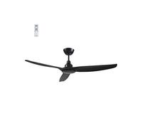 - Ventilateur de plafond 132 cm noir FANDC52N-BK - Moteur DC 18W - 3 pales - Télécommande - Silencieux