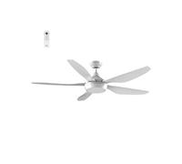 - Ventilateur de plafond 137 cm blanc ABACO - Moteur DC 35W - Lumière LED 20W dimmable 3 couleurs - Wifi - Contrôles vocaux - Silencieux