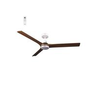 - Ventilateur de plafond 142 cm blanc et bois ARUBA - Moteur DC 35W - LED 20W dimmable 3 couleurs - Wifi - Silencieux