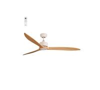 - Ventilateur de plafond 164 cm blanc et bois GUANA - Moteur DC 35W - Télécommande - Wifi - Contrôles vocaux - 3 pales - Très silencieux