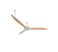 - Ventilateur de plafond 164 cm blanc et bois ZENA - Moteur DC 35W - Lumière LED 20W dimmable 3 couleurs - Wifi - Contrôles vocaux