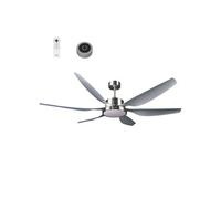 - Ventilateur de plafond 168 cm gris HUAHINE - Moteur DC 55W - LED 22W dimmable 3 couleurs - Très silencieux + PURIFICATEUR D'AIR INCLUS
