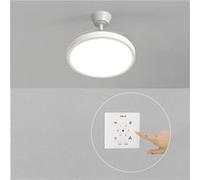 Ventilateur de plafond 40W silencieux Blanc avec pales rétractables et lumière LED - WIND CLEAR STUDIO Transparent G