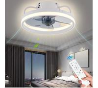 Ventilateur De Plafond 6 vitesses Fan Silencieux Dimmable 3 Couleurs avec Télécommande Ventilateur Plafonnier 33cm 55W-blanc #6