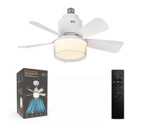 Ventilateur de plafond, 85-265 V, éclairage LED, variation d'intensité en continu, application + télécommande, 45 x 21 cm, blanc