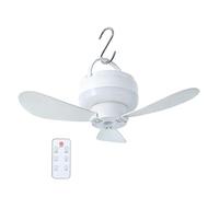 Ventilateur de plafond à batterie - Télécommande avec lumière, infrastructure de ventilation volumétrique 1 800 mAh, logique de propulsion du flux d'air cinétique longitudinal, matériel synthétique PP