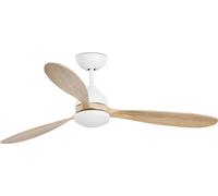Ventilateur de plafond à économie d'énergie avec éclairage LED et télécommande Poros blanc 132 cm