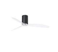 Ventilateur de plafond à économie d'énergie avec télécommande Mini Tube noir mat / transparent 128 cm