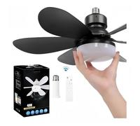 Ventilateur de plafond à vis E27, 20,5 pouces, 40 W, avec fonction de variation d'intensité par télécommande,noir.