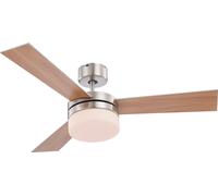 Ventilateur de plafond Ventilateur Télécommande Éclairage Plafonnier Télécommande Métal Verre MDF Pré-retour Pales réversibles Globo Alana 0333