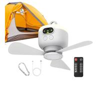 Ventilateur De Plafond Alimenté Par Batterie | Ventilateur de Plafond avec Télécommande Sans Fil pour Gazebo - Souffleur d'Air avec Accrochage Rapide pour Tente Camping Chambre Extérieur Garage Canopé
