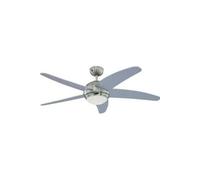 Ventilateur de plafond argenté avec lampe bendan - 132 cm