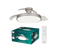 Ventilateur de plafond Atlas 106 cm pales rétractables LED Nickel