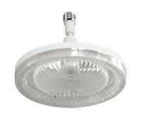 Ventilateur de plafond avec ampoule LED, télécommande, 3 couleurs changeantes, silencieux, 7 pales, diffuseur d'huiles essentielles, culot E27 à vis, blanc, 26 cm (10, 24 pouces).