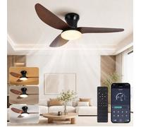 Ventilateur De Plafond Avec Éclairage, Ø100Cm App Contrôle & Télécommande, Plafonnier Avec Ventilateur, 6 Vitesses, 3 Couleu[VV540]
