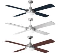 Ventilateur de plafond avec éclairage et télécommande silencieux Ventilateur de plafond 132cm LED, 3 marches avant - retour, 2x 4W 320lm 3000K, salon chambre Silber