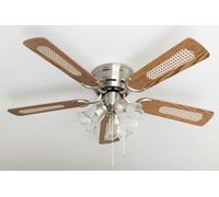 Ventilateur de plafond Kisa Deluxe BN Chêne / Noyer avec éclairage Pepeo
