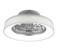 Ventilateur de plafond avec éclairage, lampe de salon, plafonnier télécommandé blanc avec ventilateur, veilleuse CCT à intensité variable, minuterie, 30 watts LED 3500Lm 2700-6500K, D 47 cm