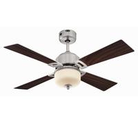 Ventilateur de plafond avec éclairage LED et télécommande Athena nickel 105 cm