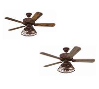 Ventilateur de plafond avec éclairage LED et télécommande Barnett marron 122 cm