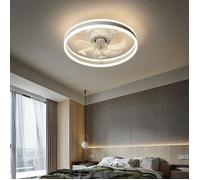 Ventilateur de plafond avec éclairage LED, plafonnier D3304 avec télécommande, couleur et luminosité de la lumière réglables