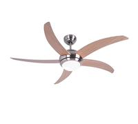Ventilateur de plafond avec éclairage mode été hiver ventilateur de plafond avec télécommande, pales réversibles, 3 niveaux de vitesse, 2x E27, PxH 132 x 41 cm