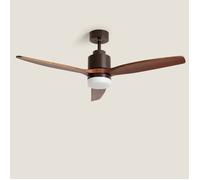 LEDKIA LIGHTING Ventilateur de Plafond avec Éclairage Silencieux DC Forest EVO Bois foncé Télécommande Grand (plus de 20 m²) 132 cm Brun