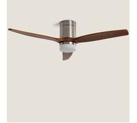 Ventilateur de Plafond avec Éclairage Silencieux DC Pales en Bois Leros Bois foncé Télécommande Grand (entre 20-30 m²) 132 cm Nick