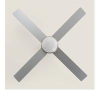 Ventilateur de Plafond avec Éclairage Silencieux DC Pales en Bois Navy Evo Argent Télécommande Grand (plus de 20 m²) 132 cm Nickel