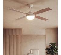Ventilateur de Plafond avec Éclairage Silencieux DC Pales en Bois Navy Evo Bois Télécommande Grand (entre 20¿30 m²) 132 cm Nickel