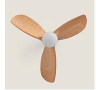 Ventilateur de Plafond avec Éclairage Silencieux DC Poros Evo Bois Télécommande 90 cm Petit (jusqu'à 10 m²) Blanc