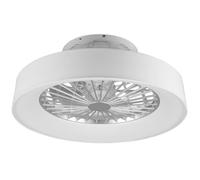 Ventilateur de plafond avec éclairage télécommande plafonnier silencieux blanc avec ventilateur, variateur CCT veilleuse minuterie, 30 watts LED 2200lm 3000-6500K, 47 cm, salon