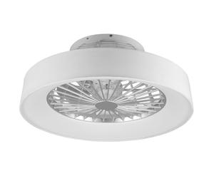 Ventilateur de plafond avec éclairage télécommande plafonnier silencieux blanc avec ventilateur, variateur CCT veilleuse minuterie, 30 watts LED 2200lm 3000-6500K, 47 cm, salon