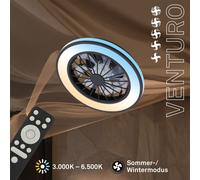 Ventilateur de Plafond avec Eclairage Télécommande Ventilateur Lumière Dimmab...