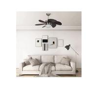 Ventilateur de plafond avec lampe - - 76 cm - 3 vitesses - Marron foncé