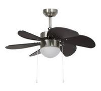 vidaXL Ventilateur de plafond avec lampe 76 cm Marron foncé Marron