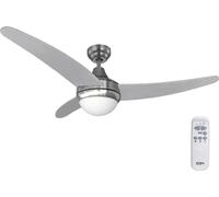 Ventilateur de plafond avec lampe EDM 33804 Egeo argenté 60 W