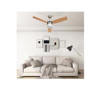 Ventilateur de plafond avec lampe et télécommande - - 108cm - Marron - LED