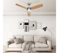 Ventilateur de plafond avec lampe et télécommande - - 108cm - Marron - LED