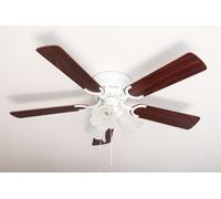 Ventilateur de plafond avec lampe Kisa Deluxe Blanc 105 cm pales bois de rose