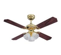 Ventilateur de plafond avec lampe 'Princess' en bois pour salon & salle à manger