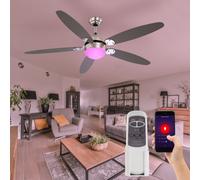Ventilateur De Plafond Avec Lampe Télécommande Smart RGB LED Dimmable