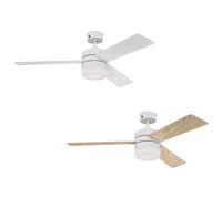 Ventilateur de plafond avec LED et télécommande Alta Vista Blanc & Erable 122 cm