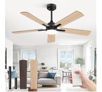 Ventilateur De Plafond Avec Lumière Ø132 Cm, Moteur Dc Énergétique, 6 Vitesses, 3 Températures De Couleur (3000K/4000K/6000K[VV370]