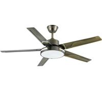 Ventilateur de plafond avec lumière, 6 vitesses, télécommande, brun