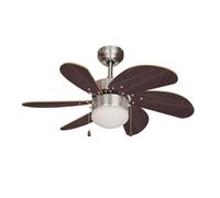 Ventilateur de Plafond avec Lumière EDM 33984 Aral Wengue nickel 50 W